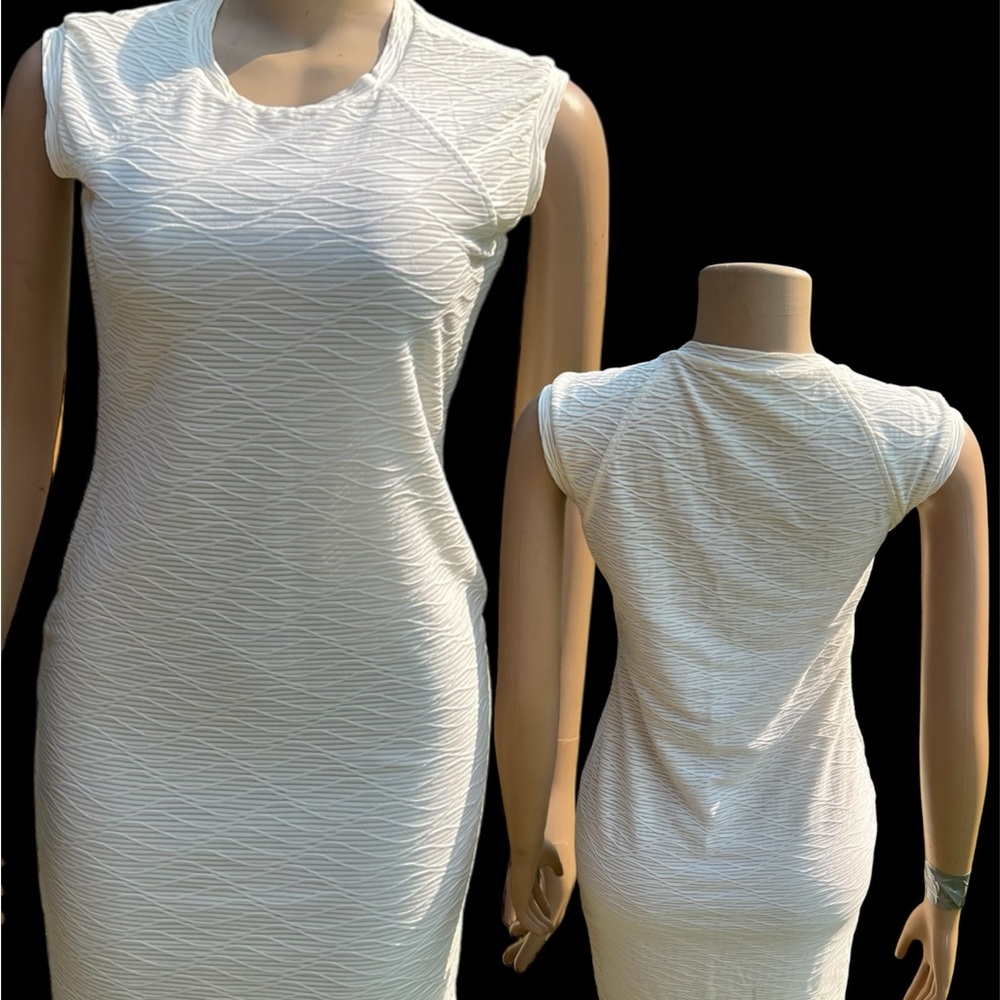 Sharagano Textured White Mini Dress